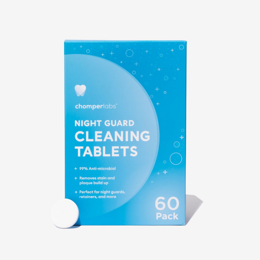 Chomper Labs cleaning tablets for night guards and mouth guards.